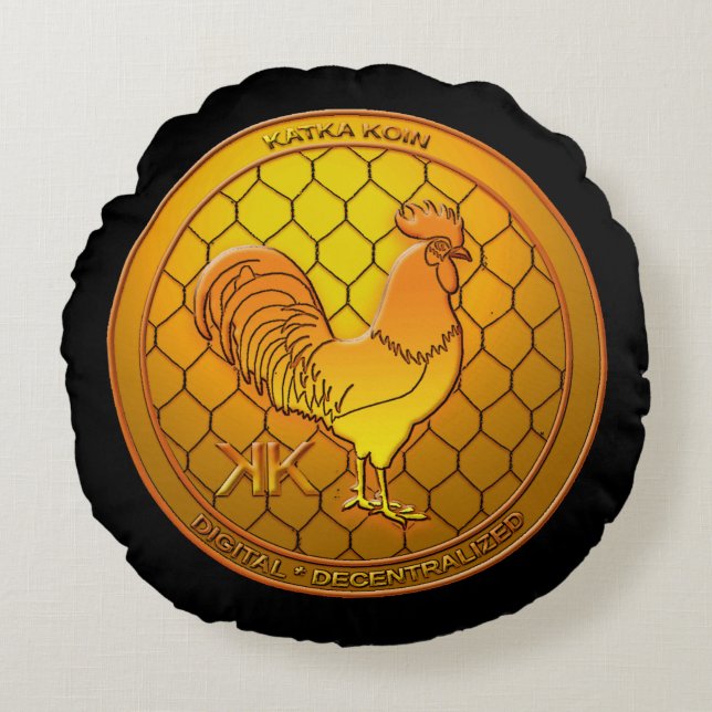 KatkaKoin Cryptocurrency ICO Round Pillow (Front)
