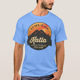 Katla Volcano Iceland Retro Sunset Hiking Camping  T-Shirt