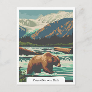 Katmai National Park, Alaska USA Postcard