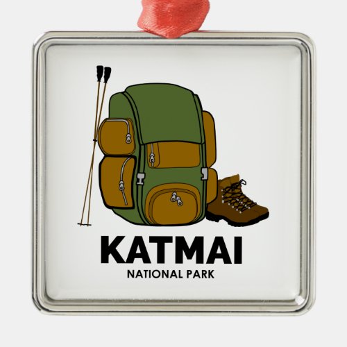 Katmai National Park Backpack Metal Ornament