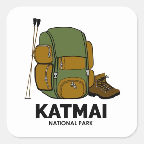 Katmai National Park Backpack Square Sticker