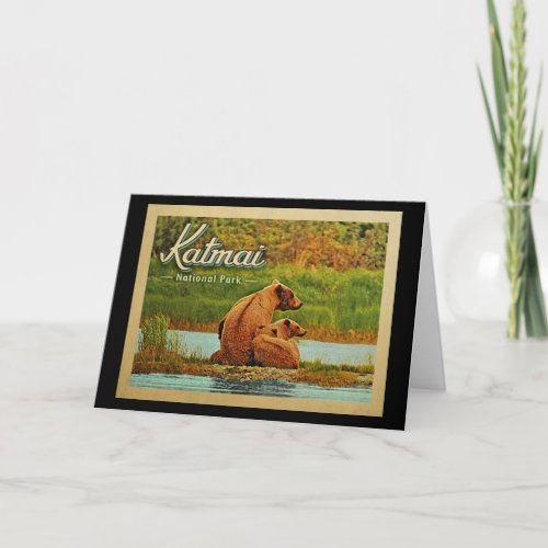 Katmai National Park Bears Vintage Card