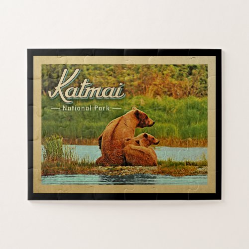 Katmai National Park Bears Vintage Jigsaw Puzzle