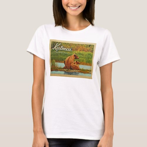 Katmai National Park Bears Vintage T_Shirt