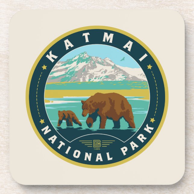 Katmai National Park Beverage Coaster (Front)