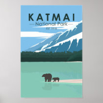 Katmai National Park Grizzly Bears Vintage