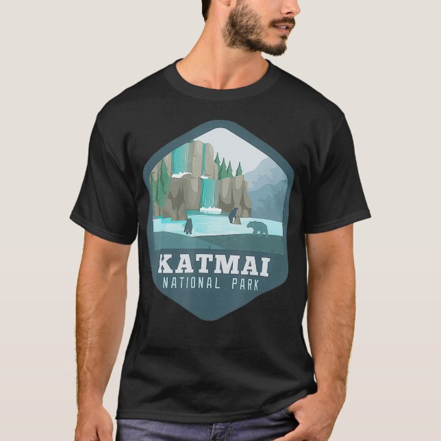 Katmai National Park Outdoor Themed Camping T Shir T-Shirt (Front)