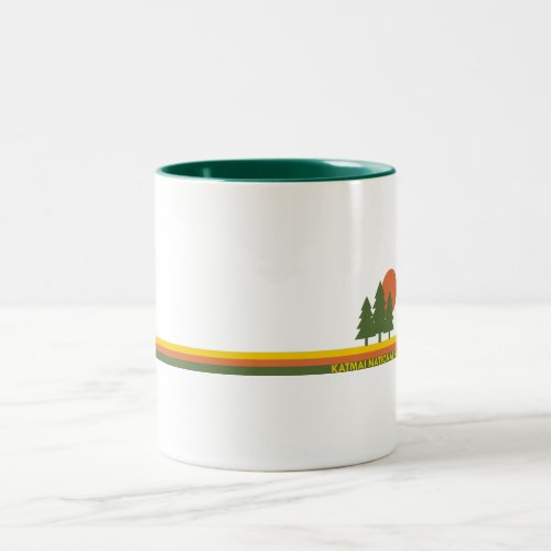 Katmai National Park Pine Trees Sun Two_Tone Coffee Mug