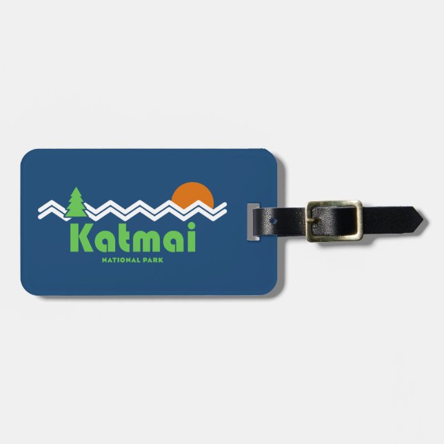 Katmai National Park Retro Luggage Tag (Front Horizontal)