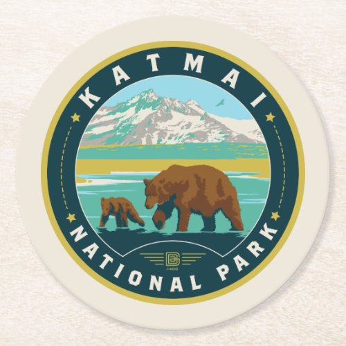 Katmai National Park Round Paper Coaster