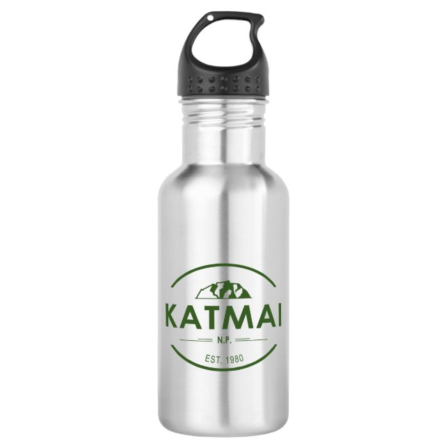 Katmai National Park Stainless Steel Water Bottle (Front)
