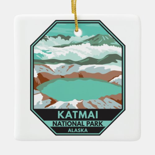 Katmai National Park Summit Crater Lake Alaska  Ceramic Ornament