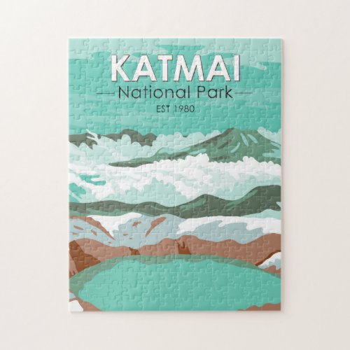 Katmai National Park Summit Crater Lake Alaska   Jigsaw Puzzle