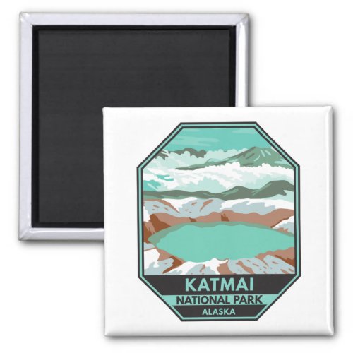 Katmai National Park Summit Crater Lake Alaska  Magnet