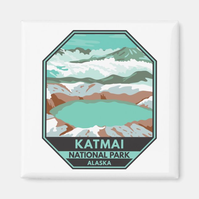 Katmai National Park Summit Crater Lake Alaska  Magnet (Front)