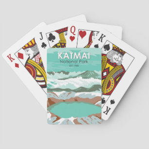 Katmai National Park Summit Crater Lake Alaska Poker Cards