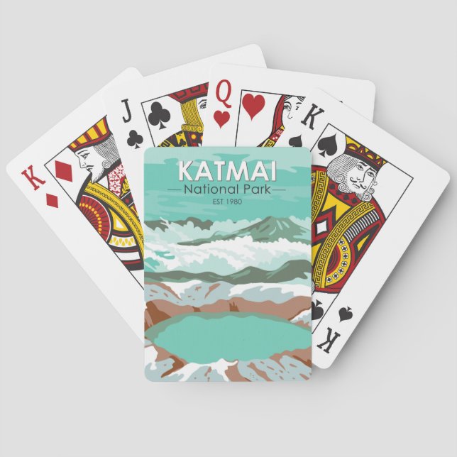Katmai National Park Summit Crater Lake Alaska Poker Cards (Back)
