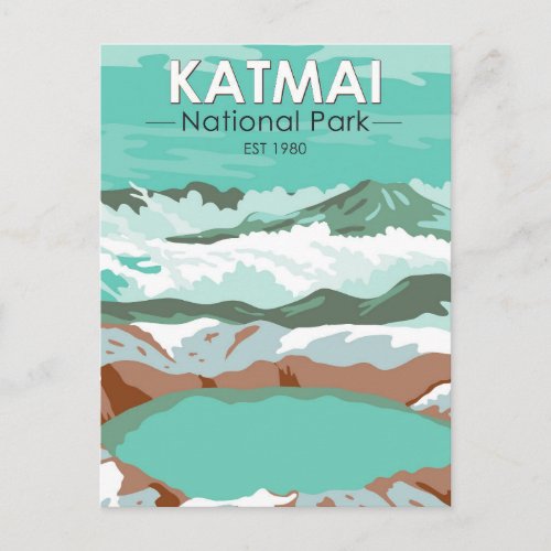 Katmai National Park Summit Crater Lake Alaska  Postcard