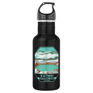Katmai National Park Summit Crater Lake Alaska Stainless Steel Water Bottle