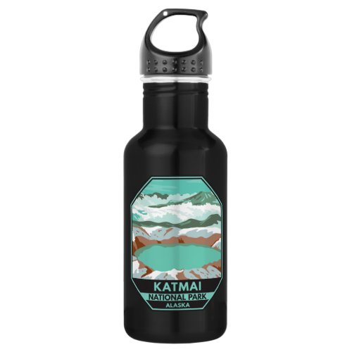 Katmai National Park Summit Crater Lake Alaska  Stainless Steel Water Bottle