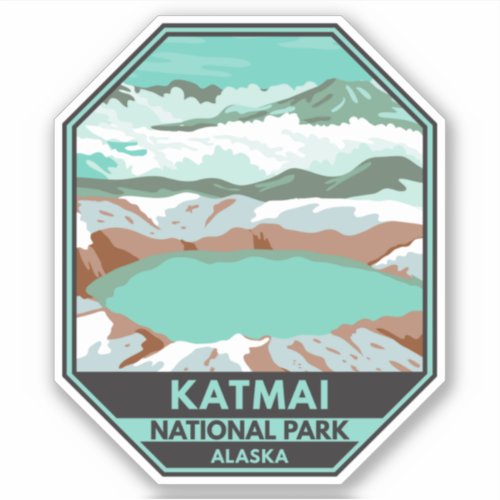 Katmai National Park Summit Crater Lake Alaska Sticker