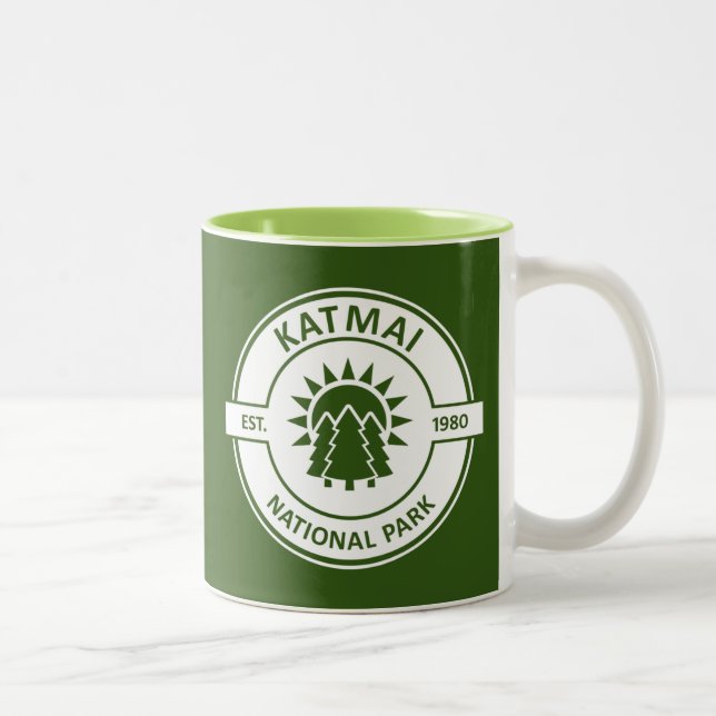 Katmai National Park Sun Trees Two-Tone Coffee Mug (Right)