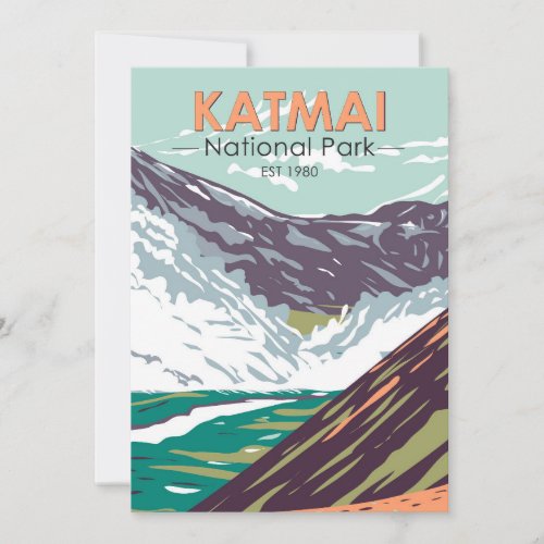 Katmai National Park Ten Thousand Smokes Vintage  Holiday Card