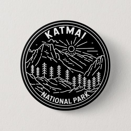 Katmai National Park Vintage Monoline Button