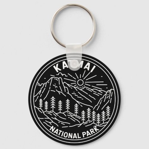 Katmai National Park Vintage Monoline Keychain