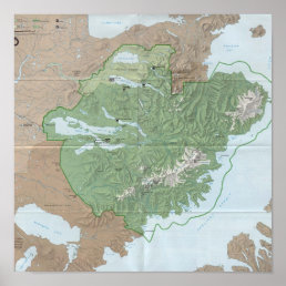 Katmai National Preserve Map Poster