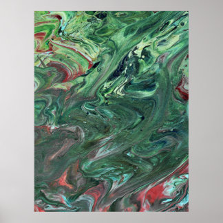Katmandu 3 Mesmerizing Green Abstract Poster Print
