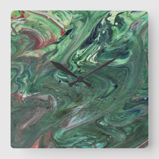 Katmandu 3 Mesmerizing Green Abstract Wall Clock