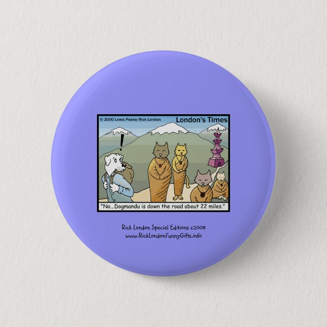 Katmandu & Dogmandu Cartoon Canvas Button (Front)