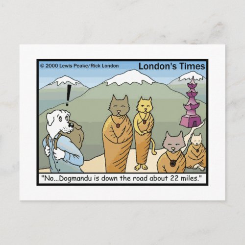 Katmandu  Dogmandu Cartoon Funny Postcards