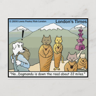Katmandu Dogmandu Dog Vs Cat Funny Gifts & Tees Postcard