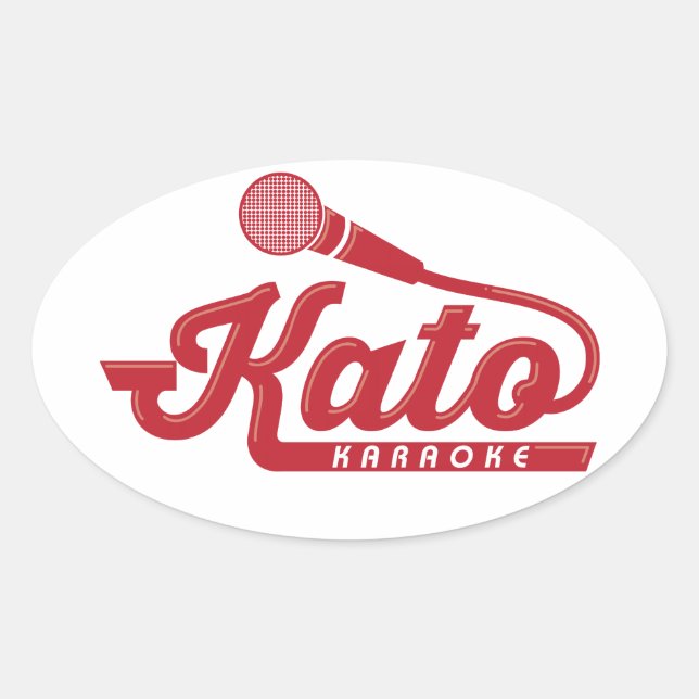 Kato Karaoke Logo Oval Sticker (Front)
