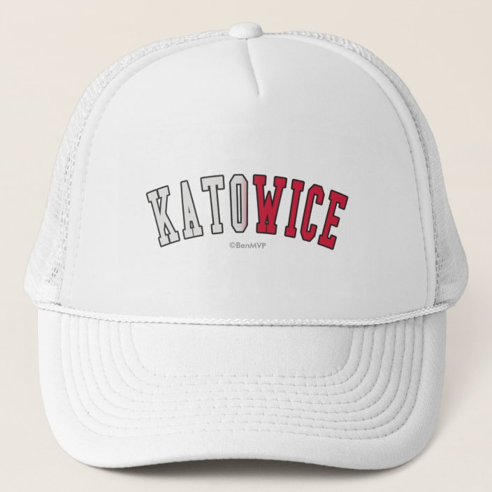 Katowice in Poland National Flag Colors Hat