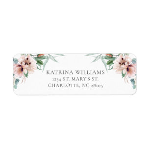 Katrina Boho Chic Pink Floral Wedding Label