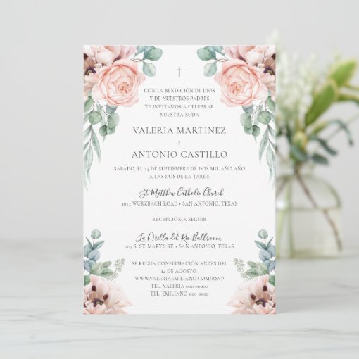 Katrina Invitación de Boda Catolica Formal Wedding Invitation | Zazzle