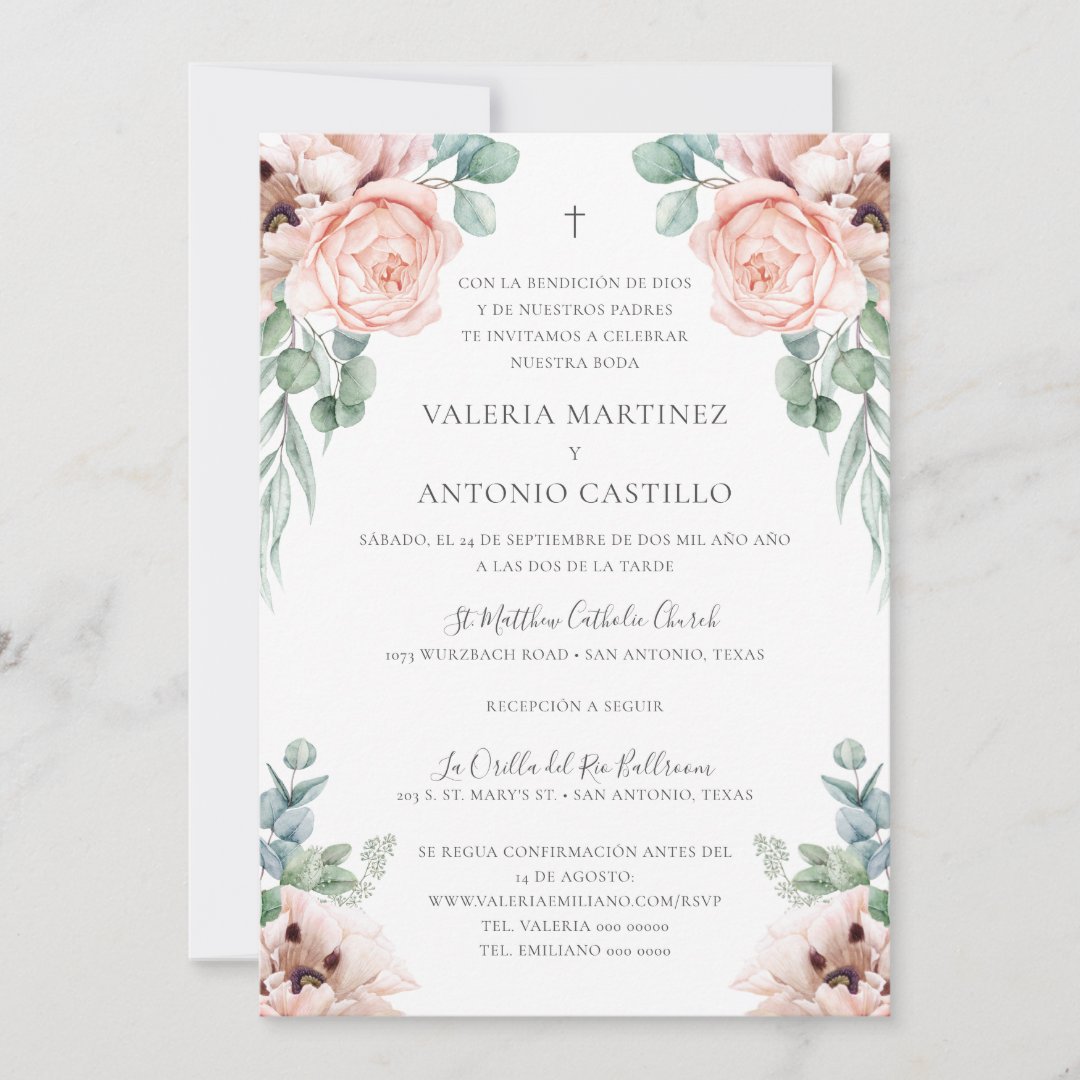 Katrina Invitación de Boda Catolica Formal Wedding Invitation | Zazzle