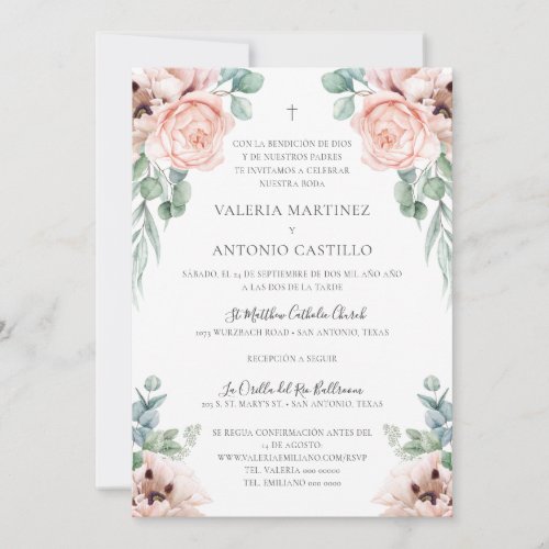 Katrina Invitacin de Boda Catolica Formal Wedding Invitation