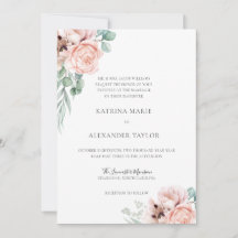 Katrina Pink Boho Watercolor Flowers Wedding