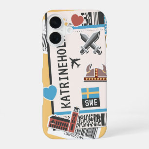 Katrineholm Viking Sweden Boarding Pass Travel iPhone 16 Case