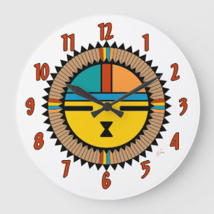 Katsina (Kachina) Sun Face Large Clock