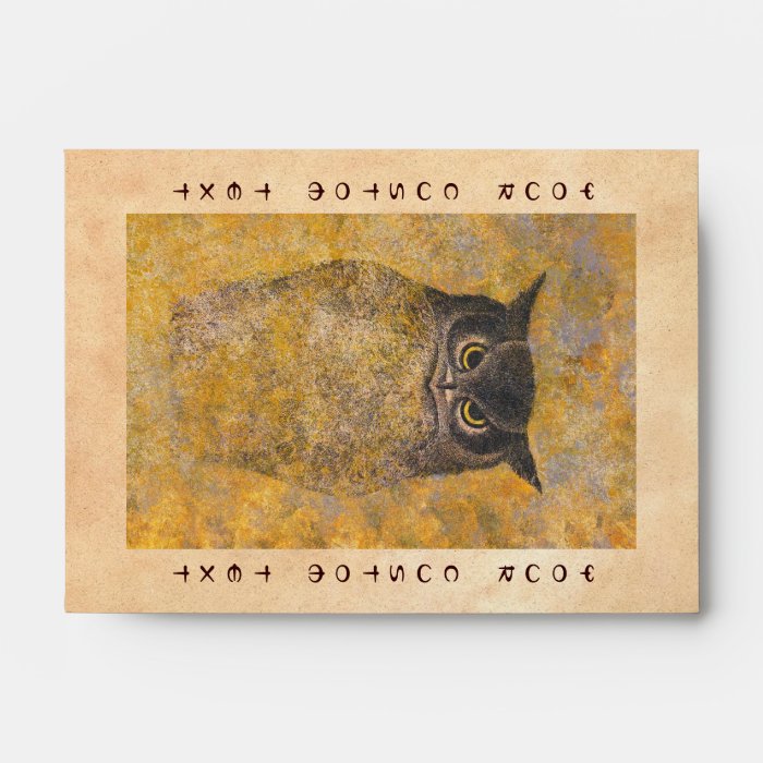 Katsuda Yukio Owl japanese oriental fine art Envelopes