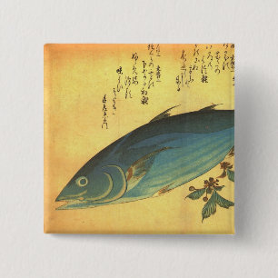 Katsuo (Skipjack Tuna) - Hiroshige's Colorful Fish Button