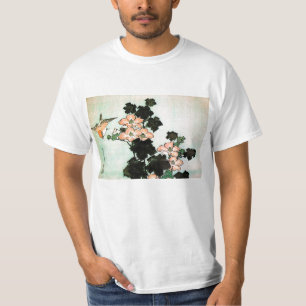 Katsushika Hokusai (葛飾北斎) - Hibiscus and Sparrow T-Shirt