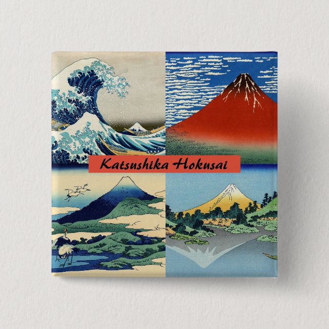Katsushika Hokusai - 36 Views of Mount Fuji Button (Front)