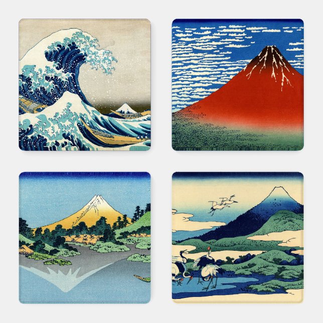 Katsushika Hokusai - 36 Views of Mount Fuji Coaster Set (Set)