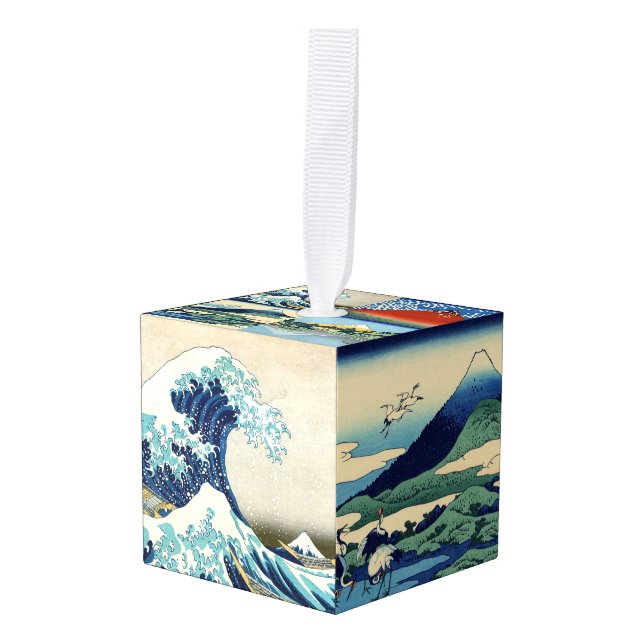 Katsushika Hokusai - 36 Views of Mount Fuji Cube Ornament (Front Angled)